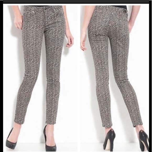Paige Peg Skinny jeans snow leopard print size 26 - Picture 1 of 11